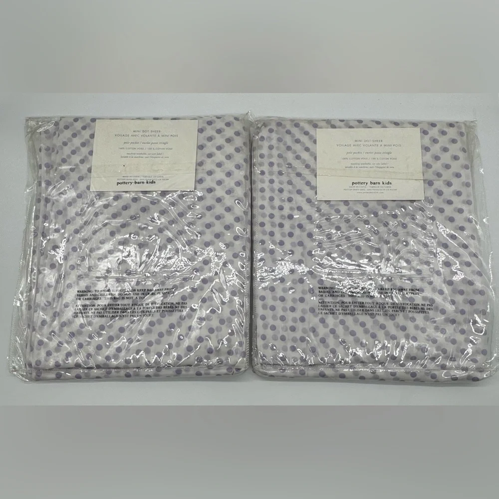 NWT Pottery Barn Kids Mini Dot Sheer Curtains